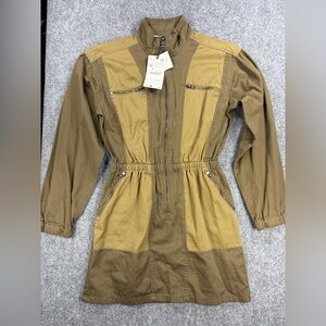 ZARA Contrast mini dress 2449/044/505 Green XS